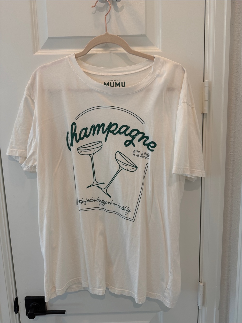 Show Me Your MuMu White 'Champagne Club' Short Sleeve Tee